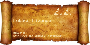 Lukács Lizander névjegykártya