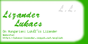 lizander lukacs business card